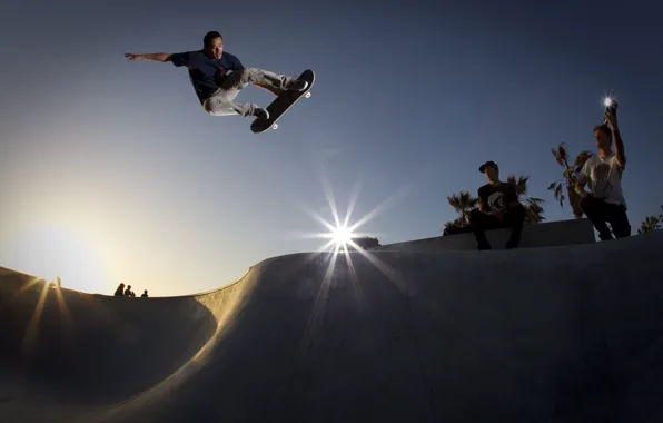 Picture jump, skate, adrenaline, skateboarding, ramp