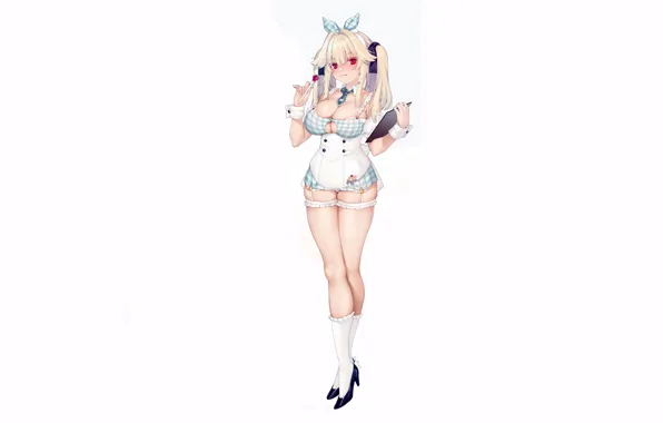 Girl, sexy, cleavage, long hair, dress, legs, boobs, anime