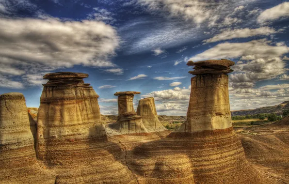 Picture the sky, landscape, mountains, HDR