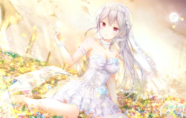Flowers, Girl, Meadow, Girlfriend