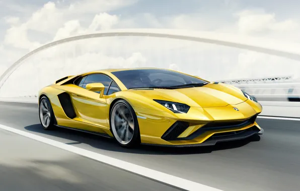 Car, Yellow, Super, 2017, Lamborghini Aventador S 4K