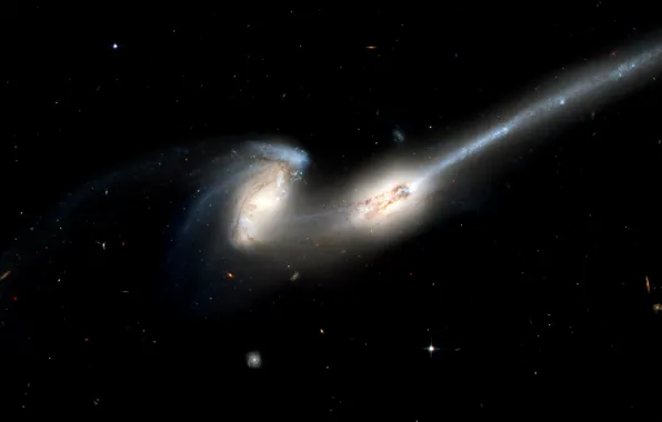 Stars, Galaxies, Galaxy, NGC 4676, Colliding galaxies, The Mice, Constellation of Coma Berenices, Hydrogen Clouds