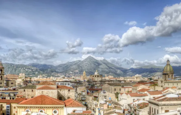 Italy, panorama, Sicily, Palermo