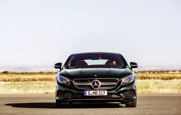 Picture Mercedes-Benz, Auto, Green, Machine, Mercedes, Logo, Coupe, The front