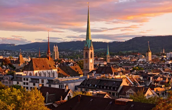 Sunset, home, the evening, Switzerland, Zurich