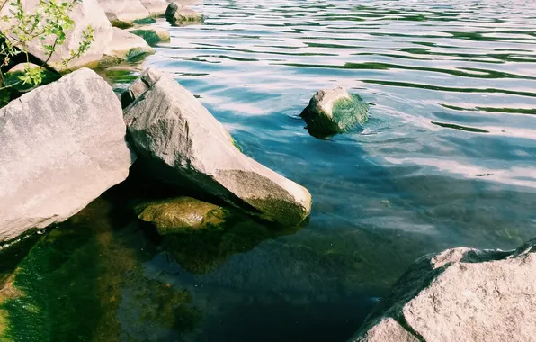 Water, river, stones