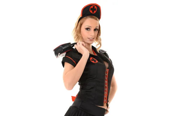 Girl, model, nurse, uniform, Erica Fontes