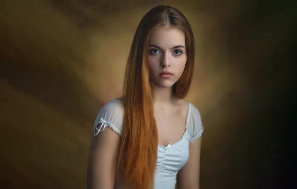 Picture girl, blouse, long hair, blue eyes, beautiful, pretty, lips, face