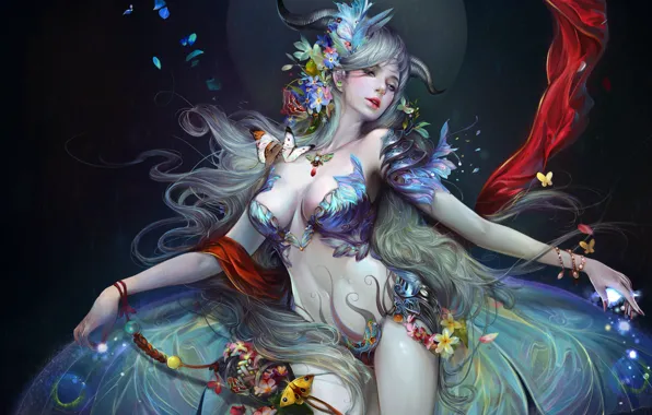 Picture girl, the game, wings, art