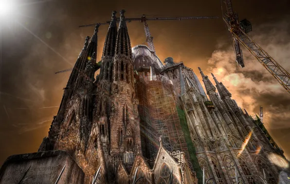 Picture Barcelona, Sagrada Familia, Extreme Backlight