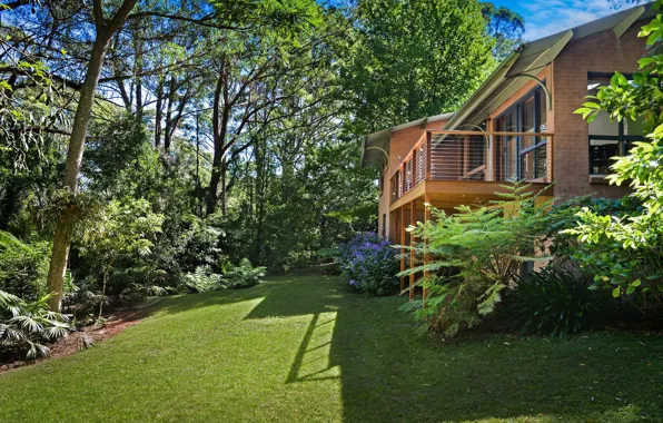 Forest, flowers, Villa, Australia, yard, architecture, country house, Berry