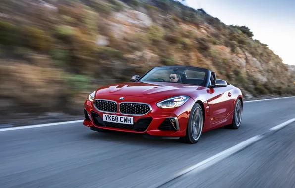 Picture red, BMW, slope, Roadster, BMW Z4, M40i, Z4, 2019