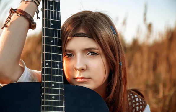 Guitar, strings, girl