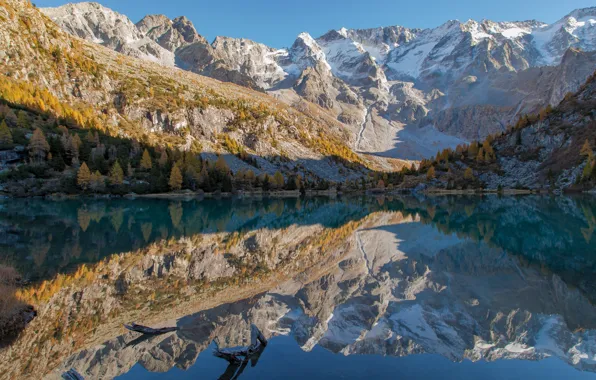 Picture mountains, reflection, Italy, lago Aviolo