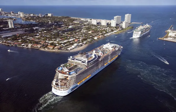 The city, Liner, Top, The ship, Oasis of the Seas, Passenger, Two, Passenger liner