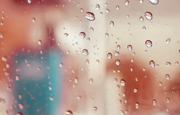 Glass, drops, rain