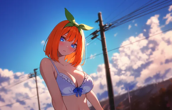 Anime, art, wallpaper, linen, red hair, The Quintessential Quintuplets, Go-Toubun no Hanayome, Yotsuba Nakano