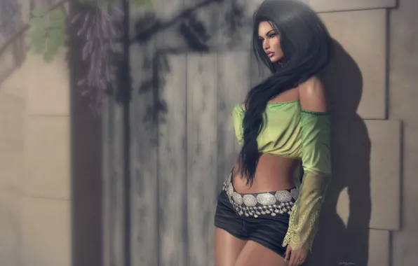 Girl, background, figure, brunette, beauty