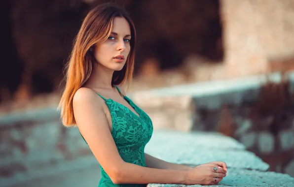 Look, girl, light, model, ring, figure, dress, lips