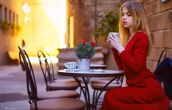 Picture Girl, Cup, table, Vyacheslav Kolotilov, Alexander Smelov