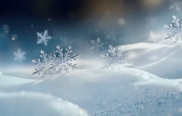 Winter, snow, snowflakes, blur, Christmas, the snow, New year, haze