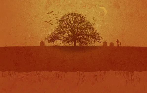 Autumn, trees, tree, minimalism, autumn Wallpaper