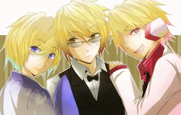 Headphones, trio, Durarara, Heiwajima Shizuo, Durarara, Shizuo Heiwajima