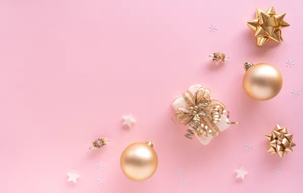 Winter, balls, snowflakes, holiday, gift, balls, Christmas, New year