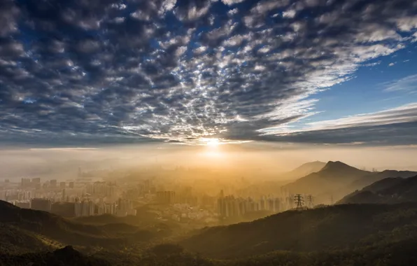 Picture the city, morning, Kowloon Peak, HongKong