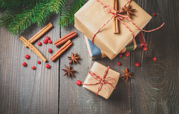 Decoration, tree, orange, New Year, Christmas, gifts, cinnamon, happy