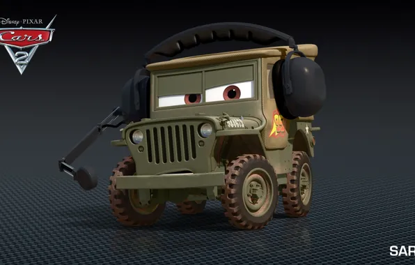 Cartoon, cars, pixar, disney, sarge