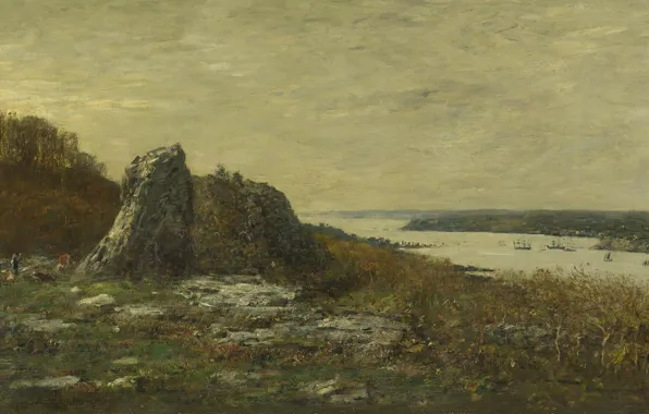 Landscape, picture, Eugene Boudin, Eugene Boudin, The Surroundings Of Brest. The Mouth Of The River …