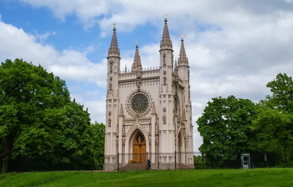 Landscape, Park, Gothic, the building, Saint Petersburg, architecture, Peterhof, Alexandria Park