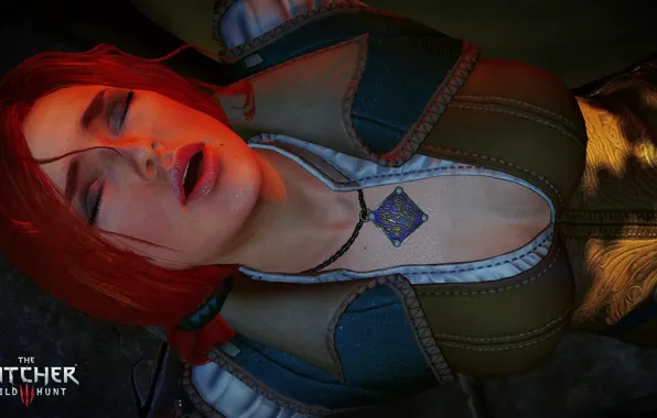 Medallion, Red hair, the witcher 3 wild hunt, Triss