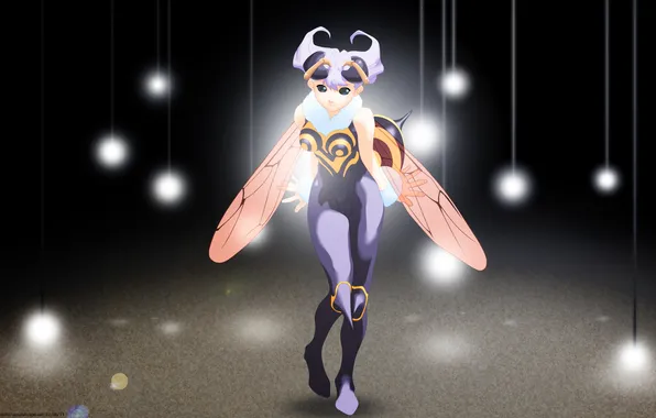 Picture anime, girl, bee