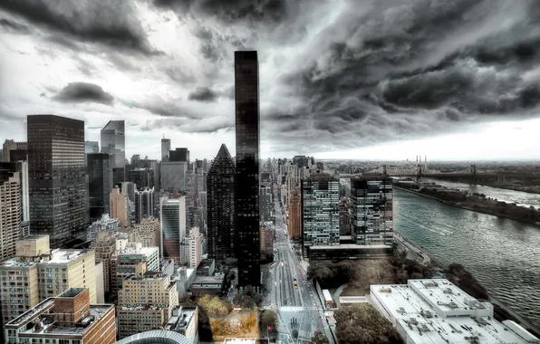 New York City, Queensboro Bridge, long exposure, United States UN Mission