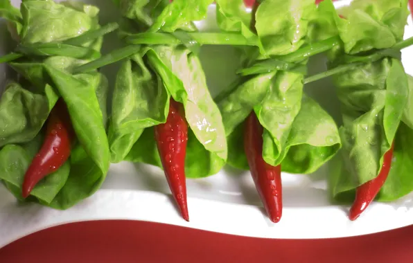 Picture greens, drops, salad, peppers