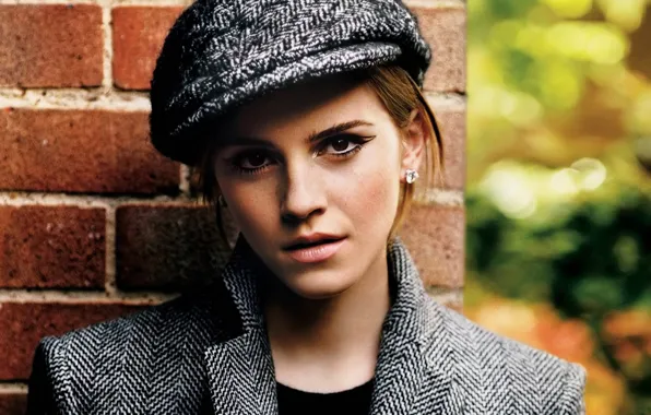 Picture look, girl, face, actress, cap, beauty, Emma Watson, Emma Watson