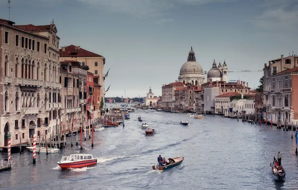 Italy, Venice, boats, gondolas, The Grand Canal