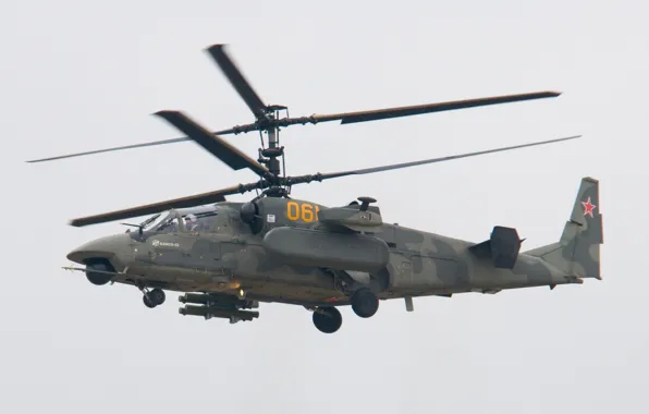 Picture The sky, Photo, Flight, Helicopter, Height, Kamov, Combat, Ka-52