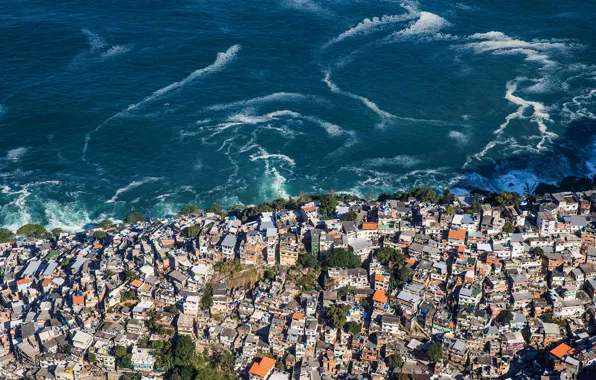 Sea, home, Brazil, Rio de Janeiro, the district of Vidigal