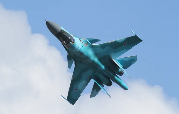 The sky, flight, fighter, Su-34