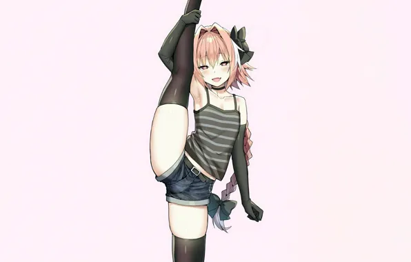 Girl, sexy, shorts, thighhighs, long hair, boobs, anime, beautiful