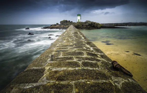 Sea, landscape, lighthouse