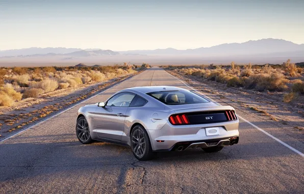 Mustang, Ford, horizon, Ford, Mustang, rear view, Muscle car, Muscle car