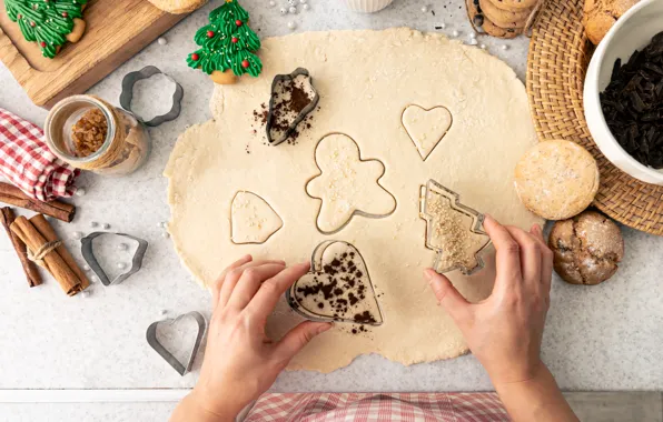 Cookies, Christmas, New year, herringbone, figures, molds, cooking, figure