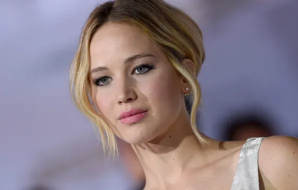 Portrait, actress, blonde, bokeh, Jennifer Lawrence, Jennifer Lawrence