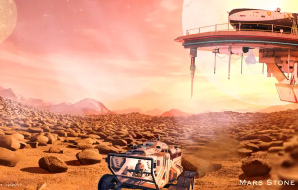 Surface, landscape, transport, platform, Mars Stone