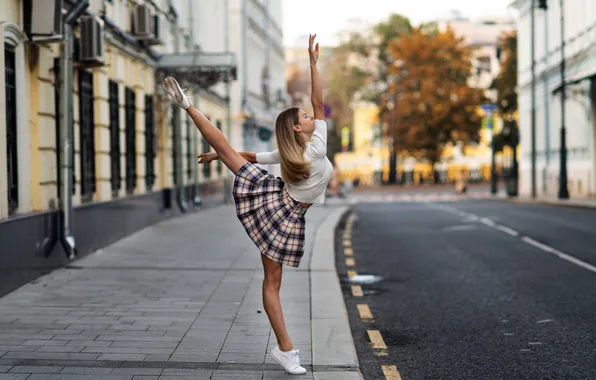 Movement, dance, grace, Masha, city street, Moshenko Sergey, The balleria