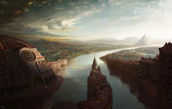 The city, river, morning, Peter Swigut